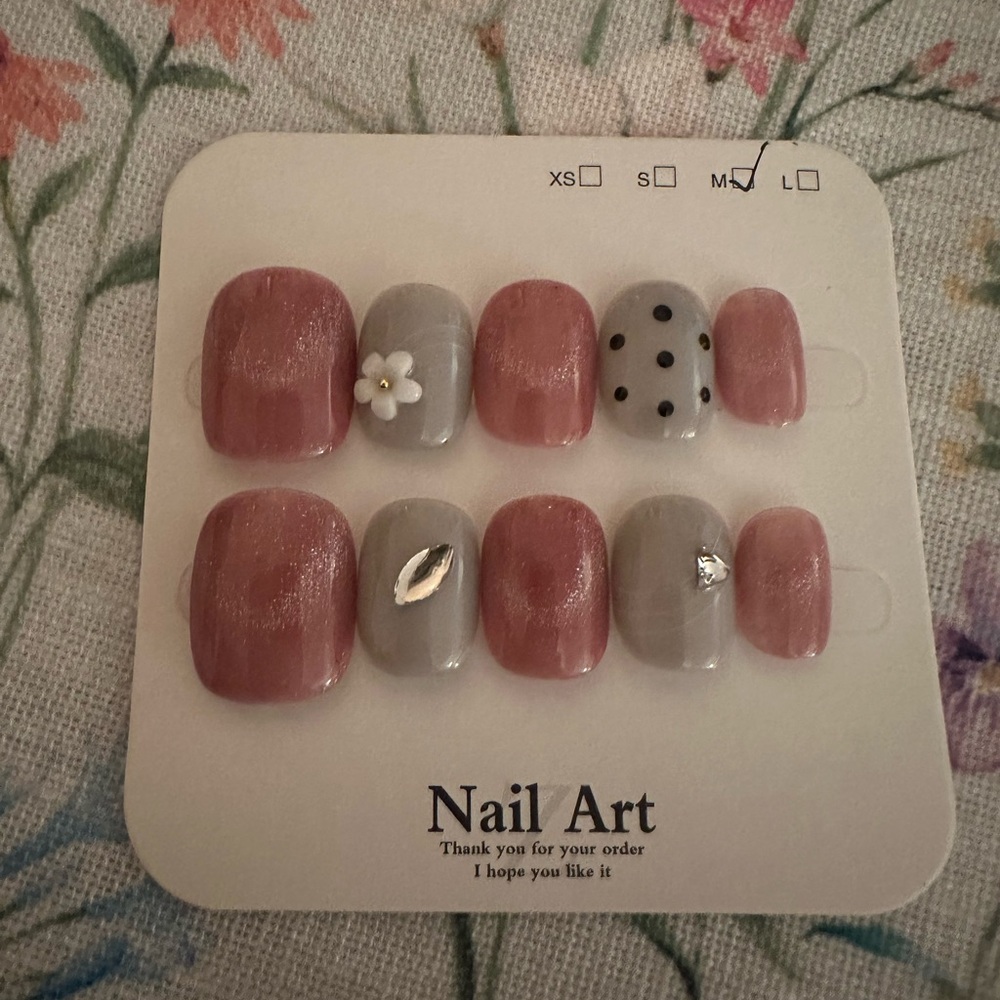 Pink and Gray Nail Art Set